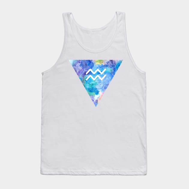 Aquarius Zodiac Tank Top by MarinaDemidova